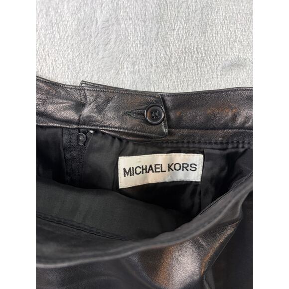 Michael Kors Leather Midi Skirt • Black • Size 6 - Picture 5 of 8